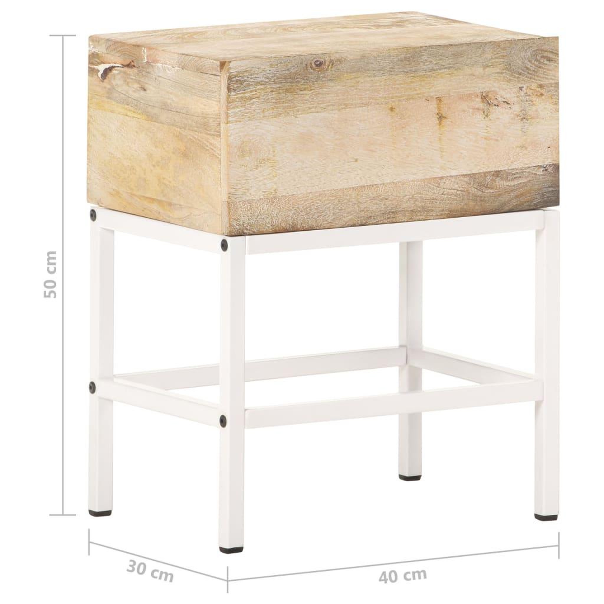 Voir la diapositive 6 : VIDAXL Table de chevet 40x30x50 cm bois de manguier massif
