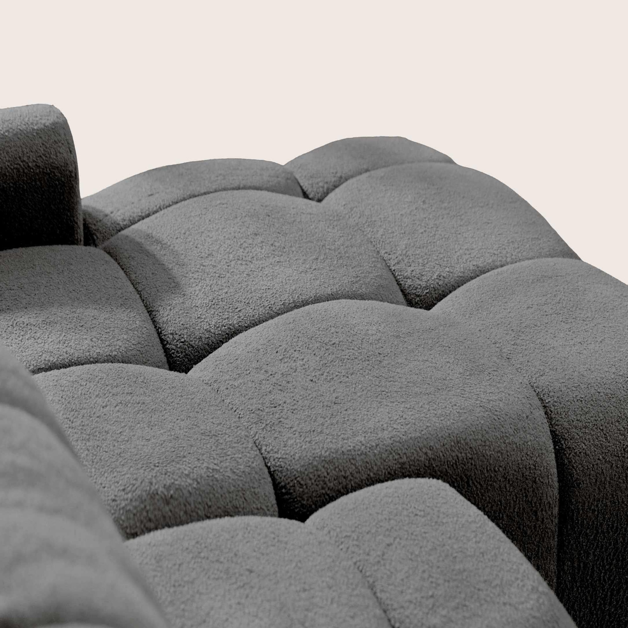 Voir la diapositive 6 : BEST MOBILIER Yulin - canapé d'angle ouvert droit 4 places convertible avec coffre en tissu bouclette