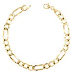 L'ATELIER D'AZUR Bracelet Or Jaune Maille Figaro Alternée 1+3 - Homme