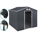 Habitat et Jardin Abri de jardin métal -  Vegas - 15 m² avec gouttière - Gris
