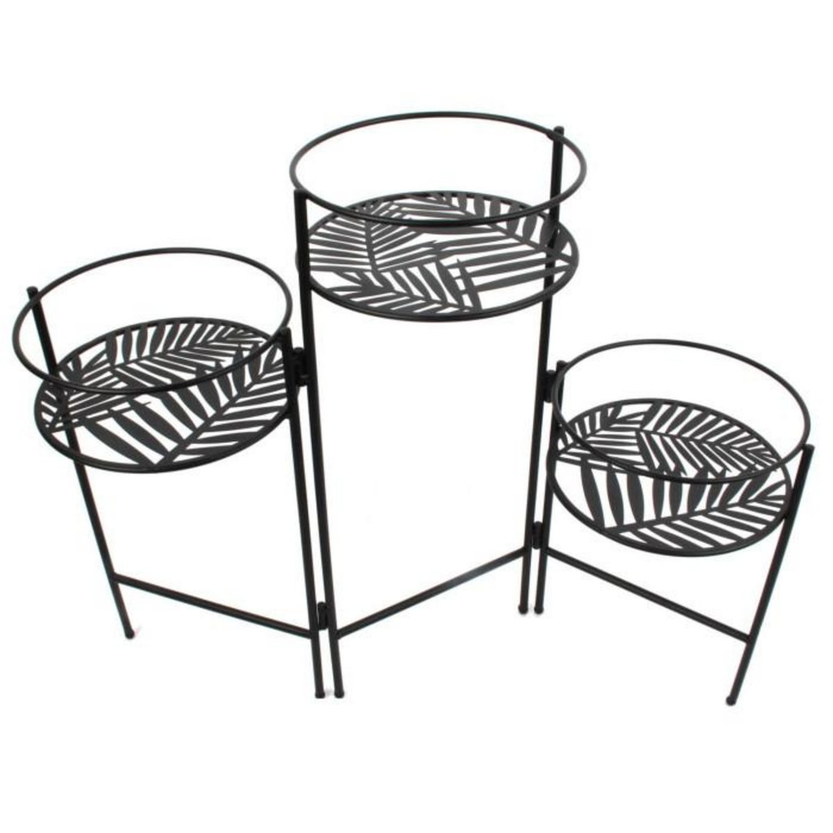 Paris Prix Porte-Plantes 3 Niveaux  Éventail  66cm Noir