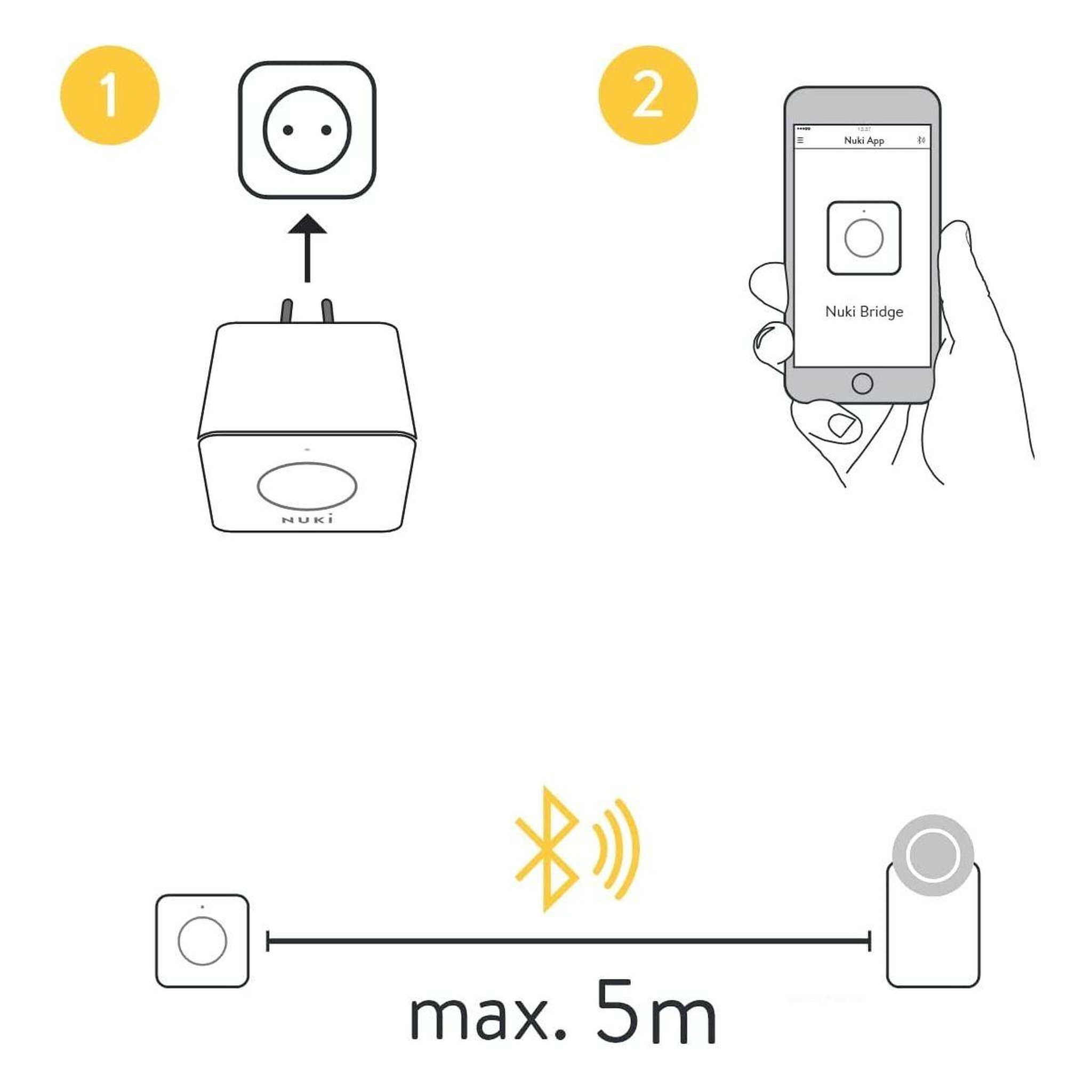 Voir la diapositive 3 : NUKI Accessoire serrure connectée Pont pour Smart Lock Bridge White