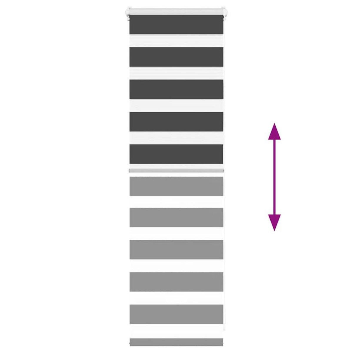 VIDAXL Store zebre noir 50x100 cm largeur du tissu 45,9 cm polyester