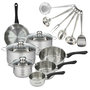Voir la diapositive 1 : Fackelmann Set 1 poêle 20 cm 3 casseroles 12 16 20 cm, 3 faitouts 16, 20 et 24 cm en inox et 6 ustensiles inox Fackelmann Geneva