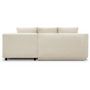 Voir la diapositive 6 : MARKET24 Canapé d'angle droit convertible MIKA 3 places - Velours côtelé beige - Coffre de rangement - L218 x P98/145 x H84 cm