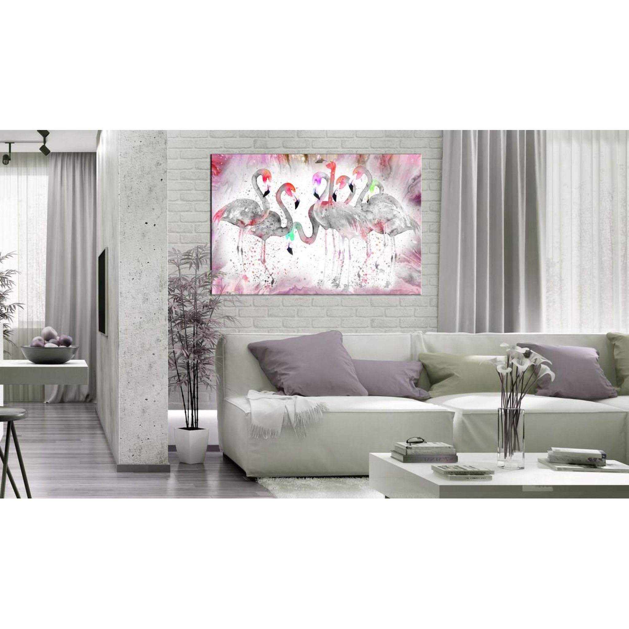 Voir la diapositive 2 : Paris Prix Tableau Imprimé  Flamingoes Family