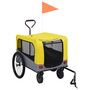 Voir la diapositive 2 : VIDAXL Remorque de velo pour chiens et poussette 2-en-1 jaune et gris