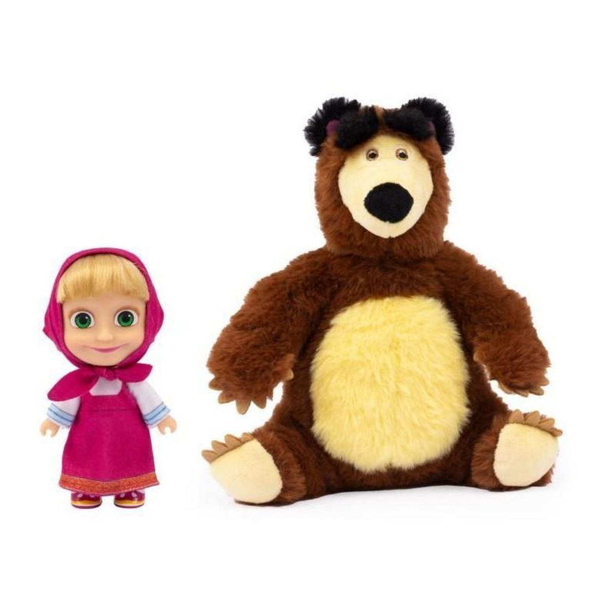 GENERIQUE Coffret poupée et peluche - MASHA AND THE BEAR - Masha 12 cm et Michka 20 cm - a partir de 3 ans - MHA21