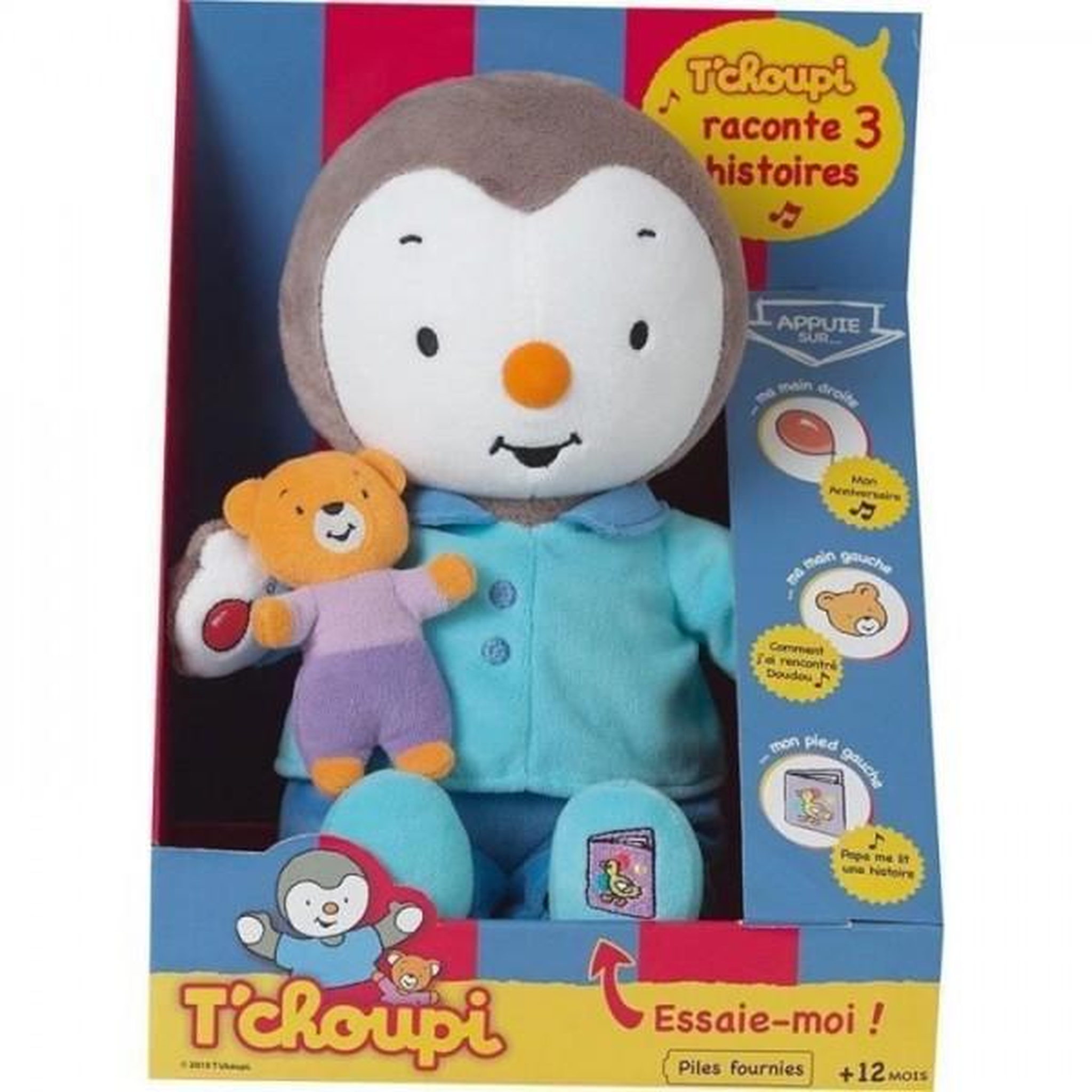 Voir la diapositive 3 : JEMINI Peluche T'CHOUPI Raconte moi une histoire - JEMINI - ± 30 cm - Bleu - Enfant - Mixte