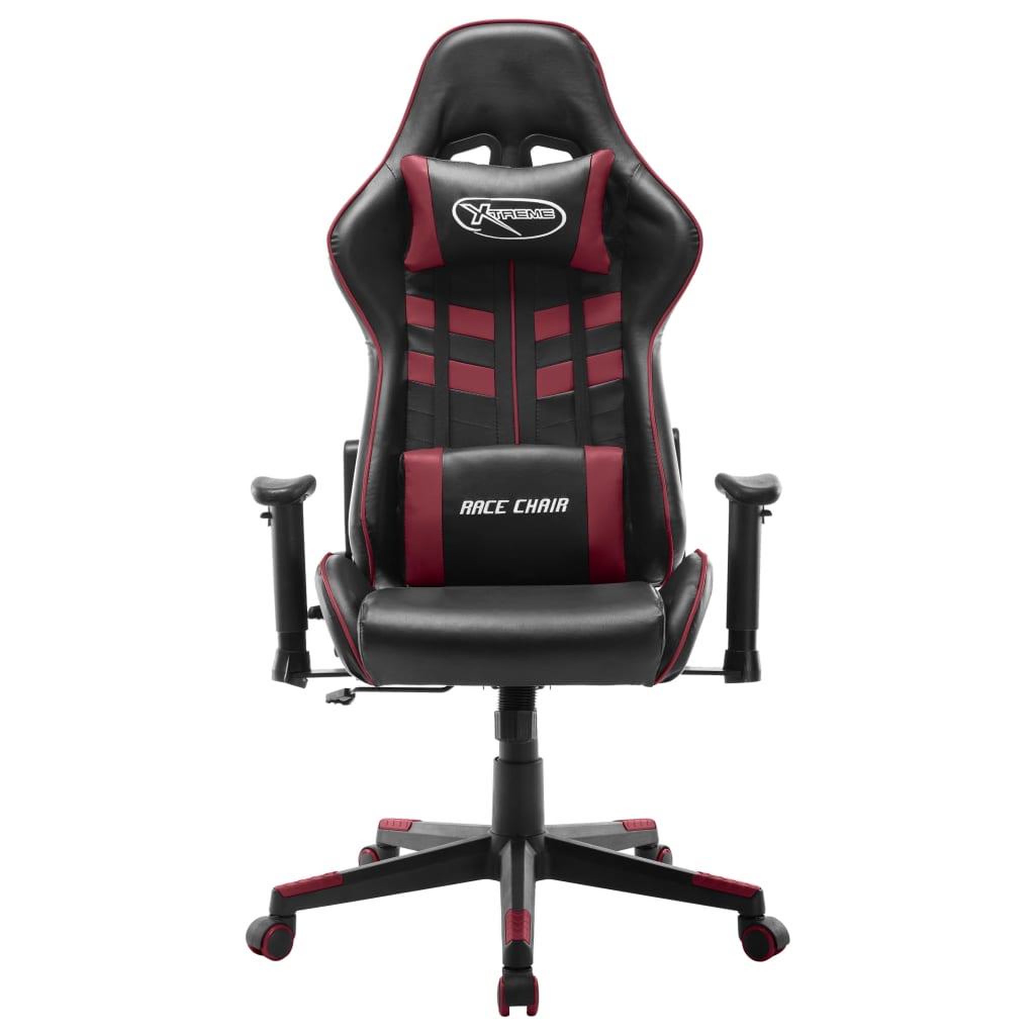 Voir la diapositive 2 : VIDAXL Chaise de jeu Noir et rouge bordeaux Cuir artificiel