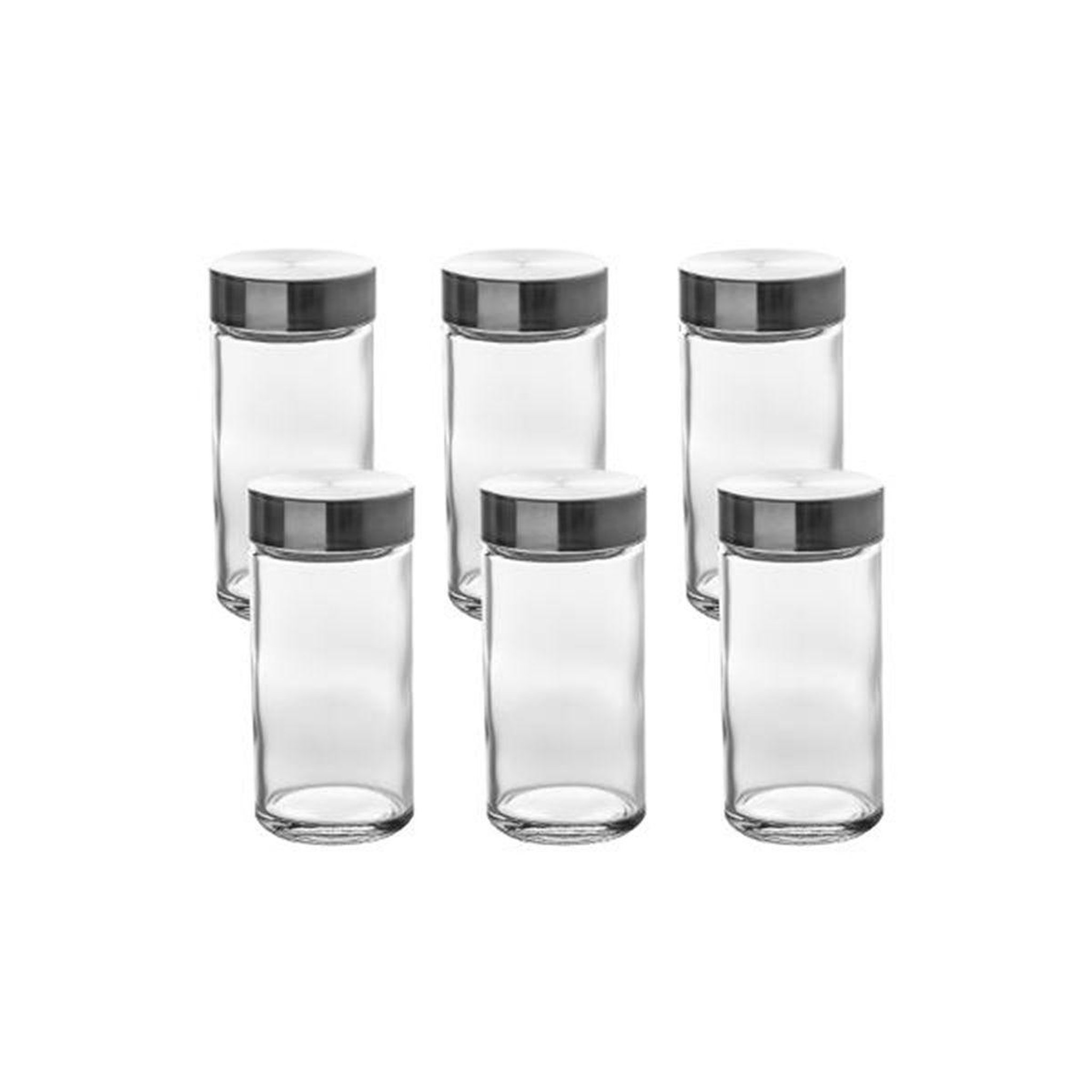 FIVE Lot de 6 pots à épices  straight  9cm transparent