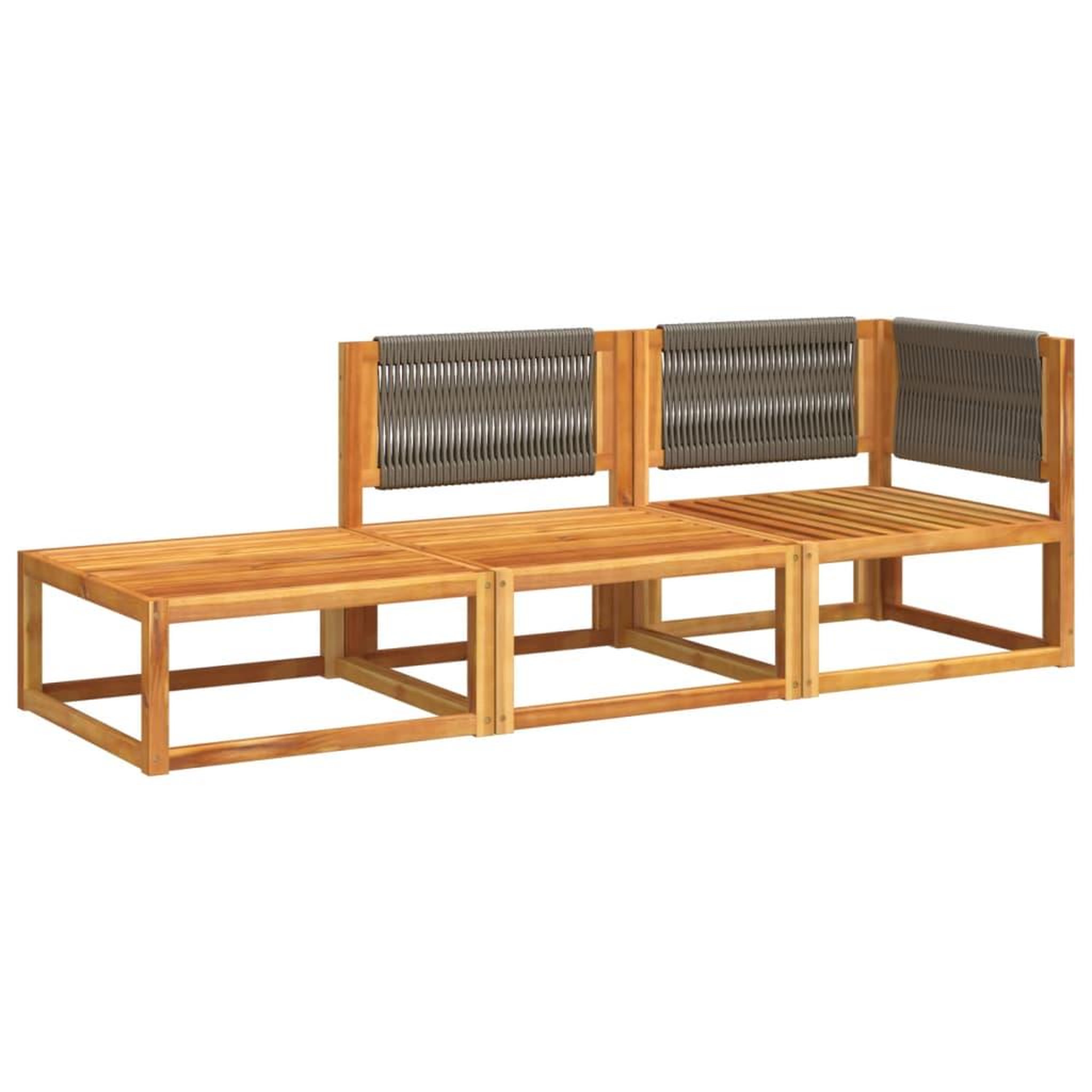 Voir la diapositive 3 : VIDAXL Salon de jardin avec coussins 3 pcs bois massif d'acacia