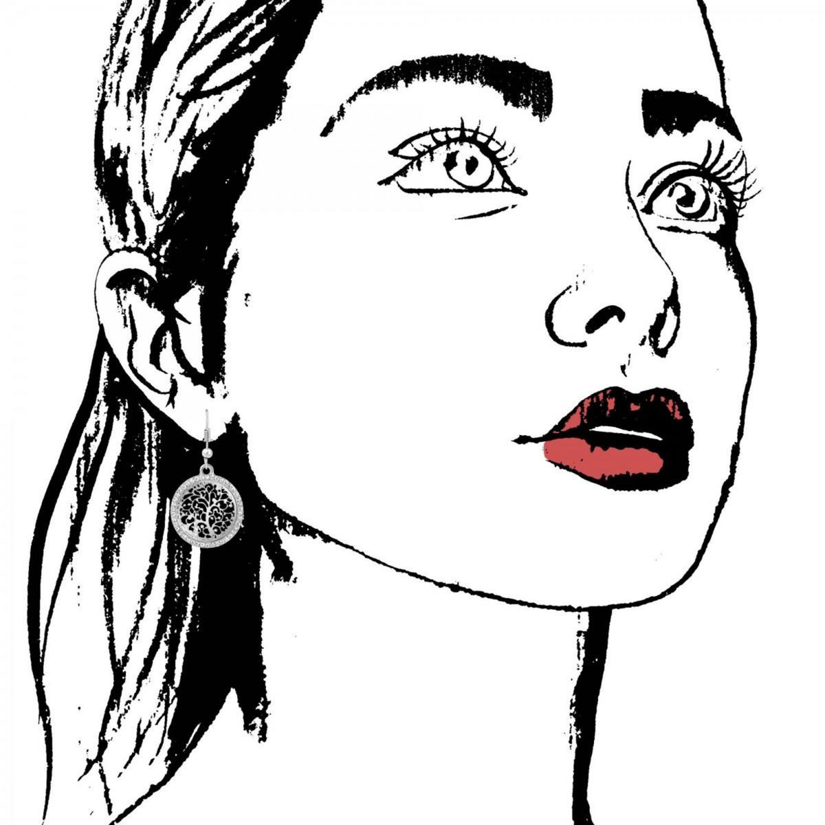 SC CRYSTAL Boucles d'oreilles arbre de vie ornées de Cristaux scintillants par SC Crystal