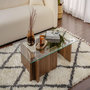 Voir la diapositive 4 : Habitat et Jardin Table basse en verre  Flavio  105 x 65 x 30 cm - Bois blanc