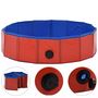 Voir la diapositive 2 : VIDAXL Piscine pliable pour chiens Rouge 80x20 cm PVC