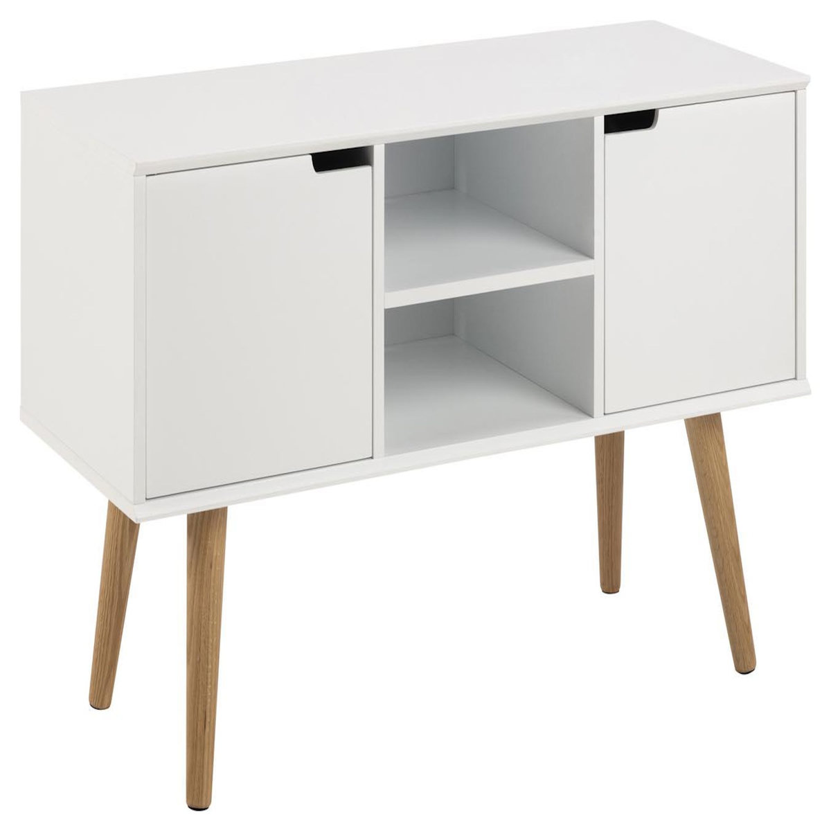 CONCEPT USINE Buffet scandinave blanc avec 2 placards LOKKA
