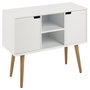 Voir la diapositive 1 : CONCEPT USINE Buffet scandinave blanc avec 2 placards LOKKA