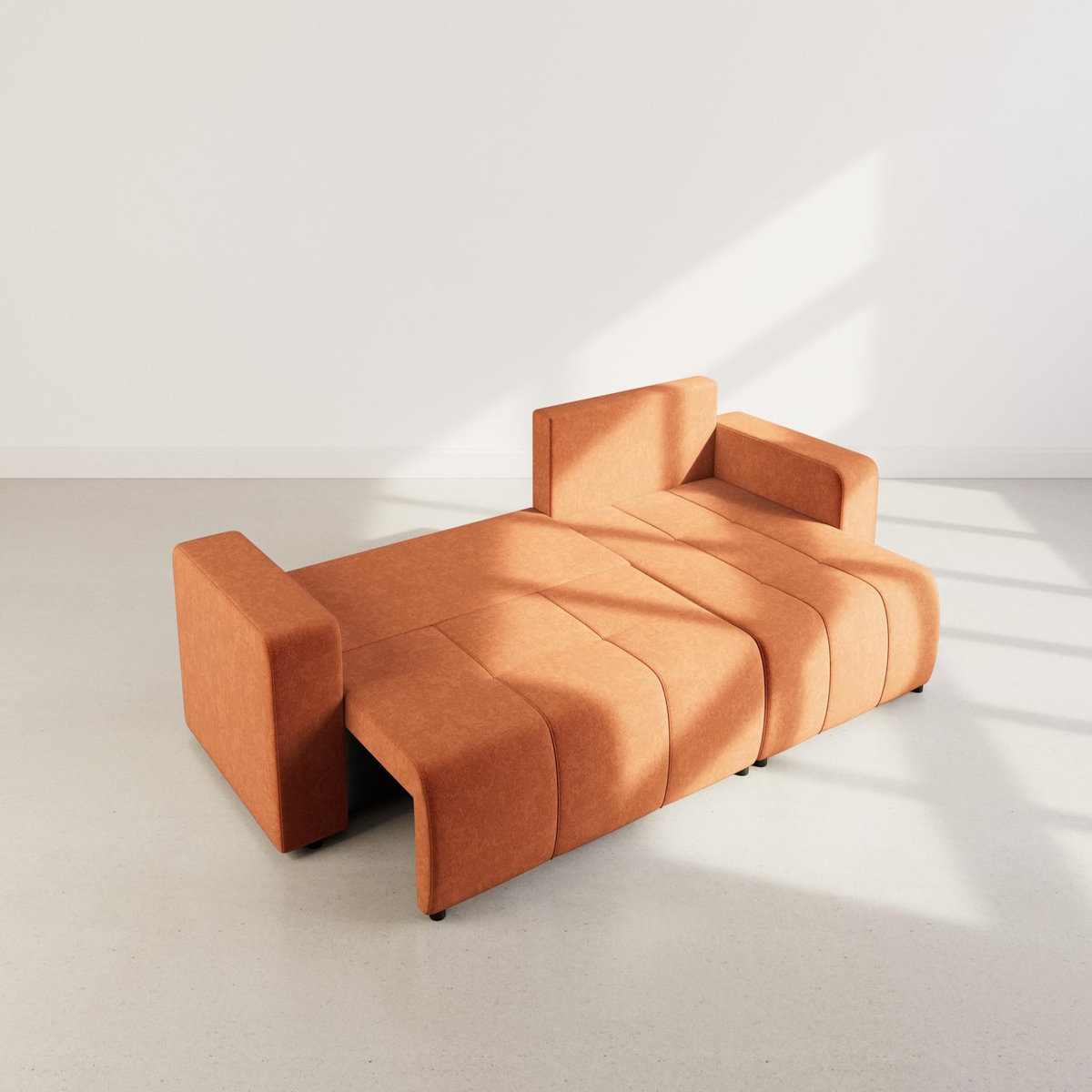 BEST MOBILIER Nicole - canapé d'angle réversible 5 places convertible avec coffre en tissu