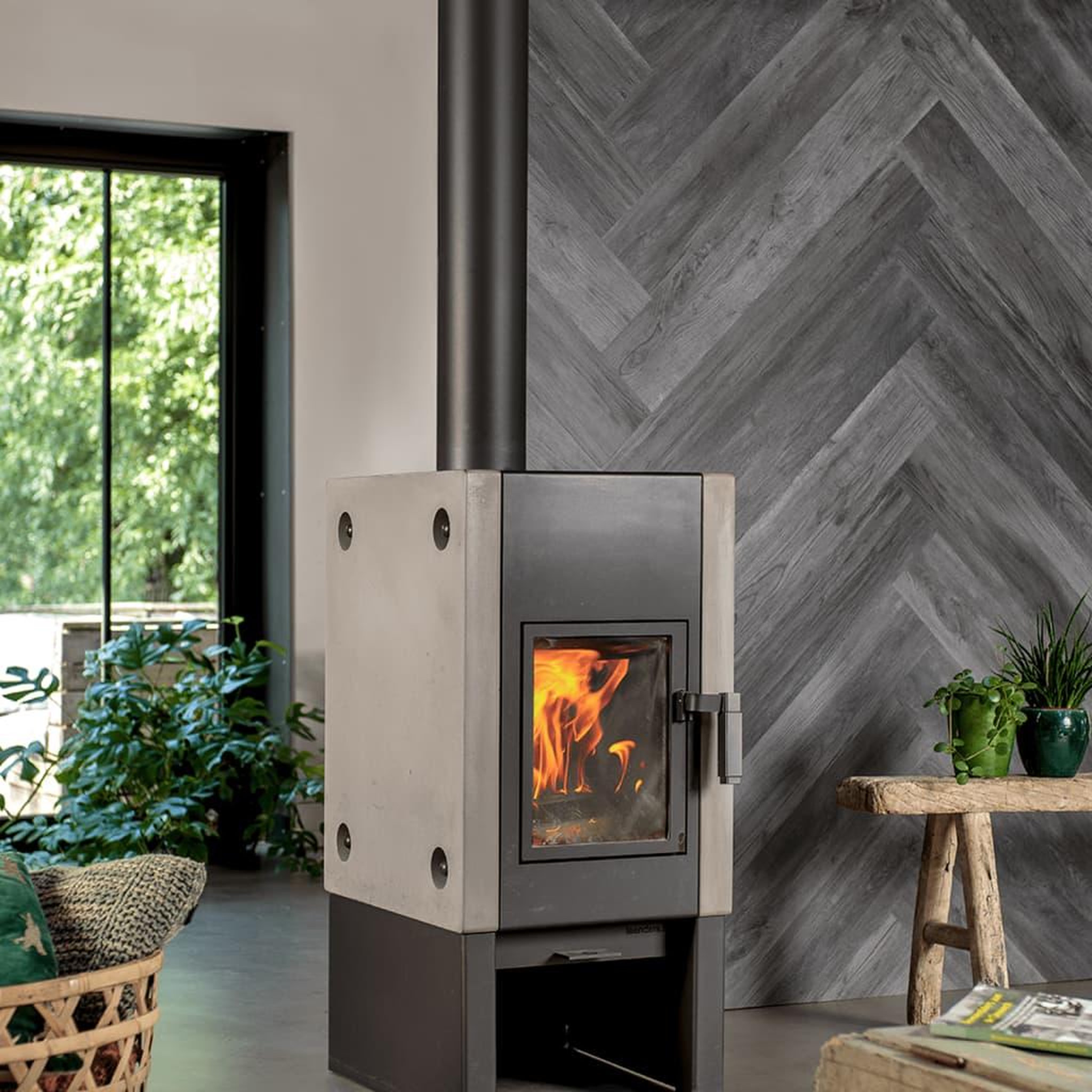 Voir la diapositive 2 : WallArt WallArt Planches d'aspect de bois Chene de bois de grange Gris cendre
