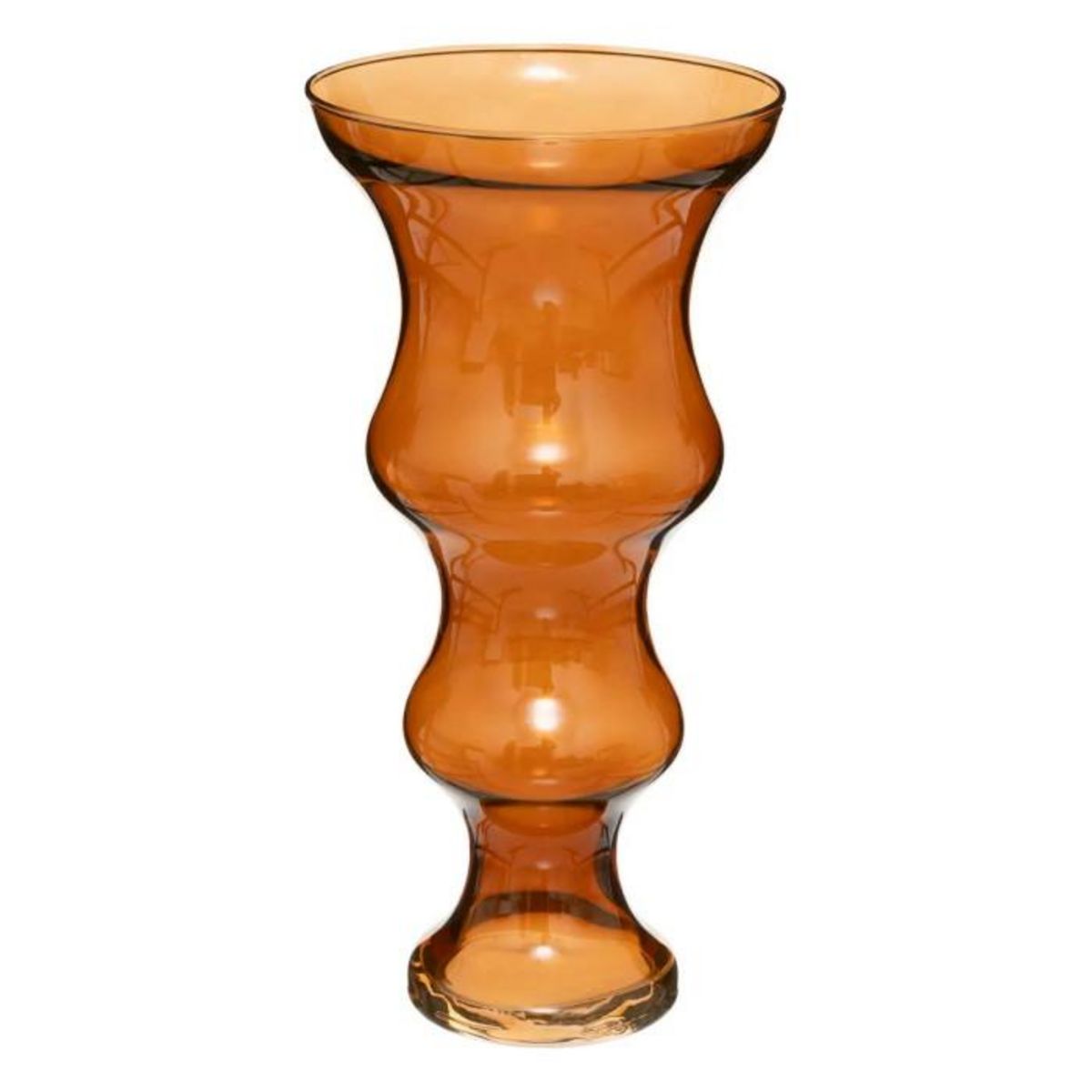 ATMOSPHERA Vase Double en Verre  Matali  36cm Ambre