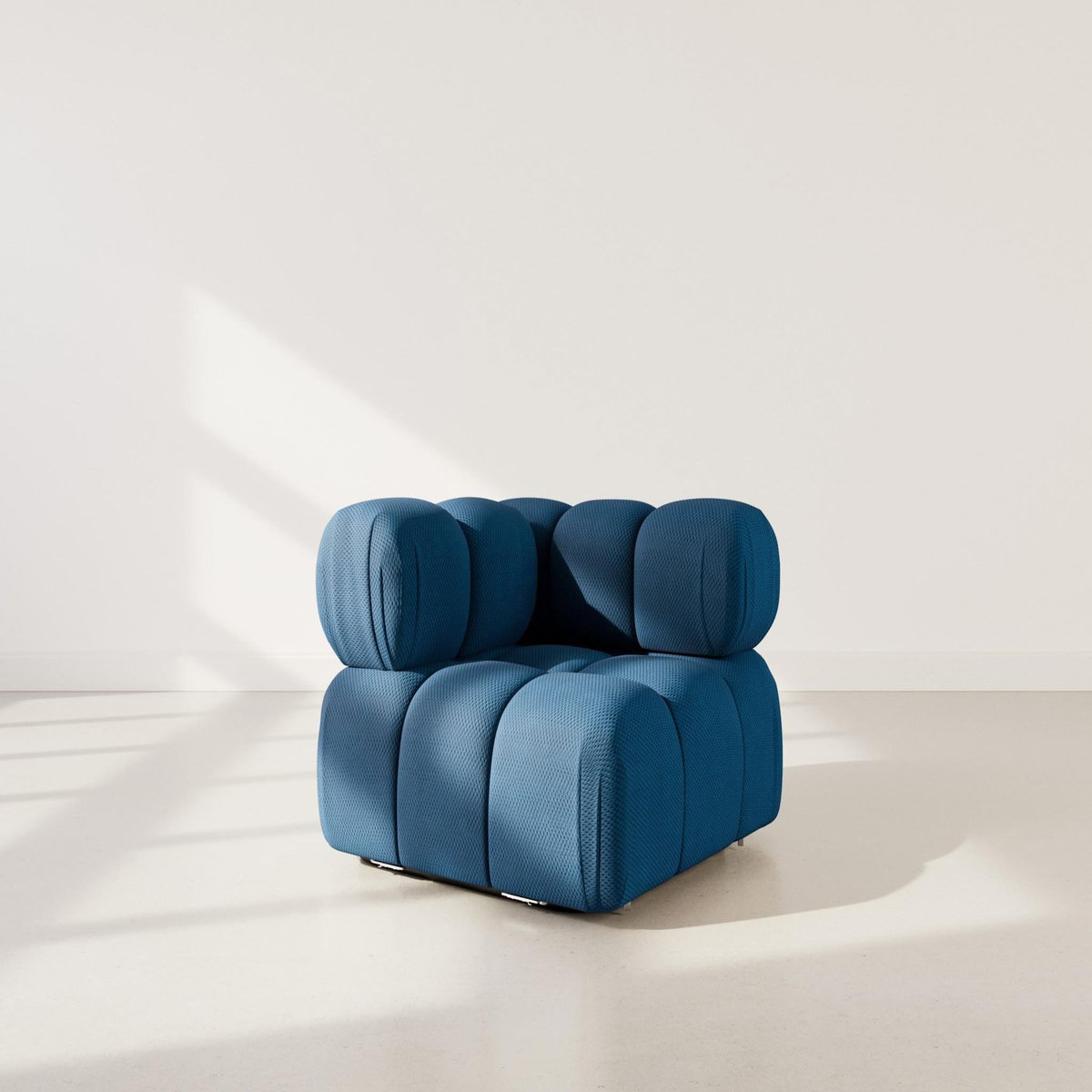 LISA DESIGN Ruby - module d'assise d'angle gauche en velours texturé