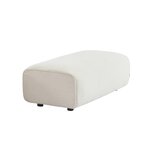 SWEEEK Pouf. module pour canapé. repose-pieds pour canapé d'angle 2 places en bouclette blanche. L 123 x P 60 x H 41cm - Wallas