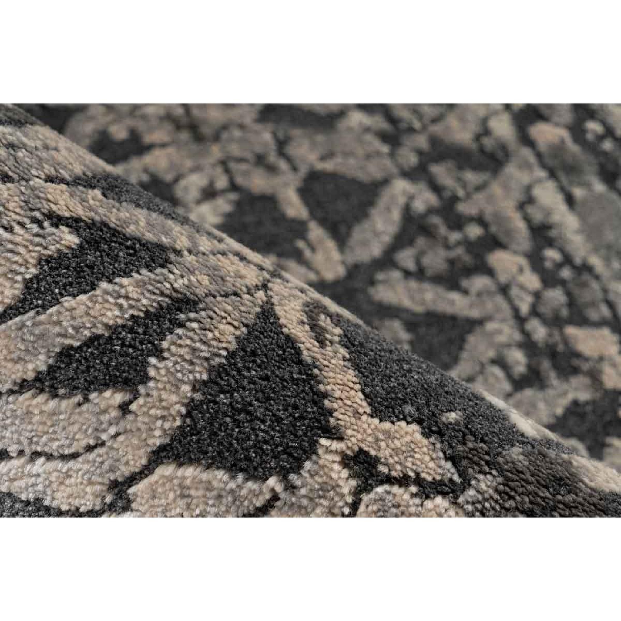 Voir la diapositive 3 : Paris Prix Tapis Tissé à Poils Courts Zébré  Adeon  Gris