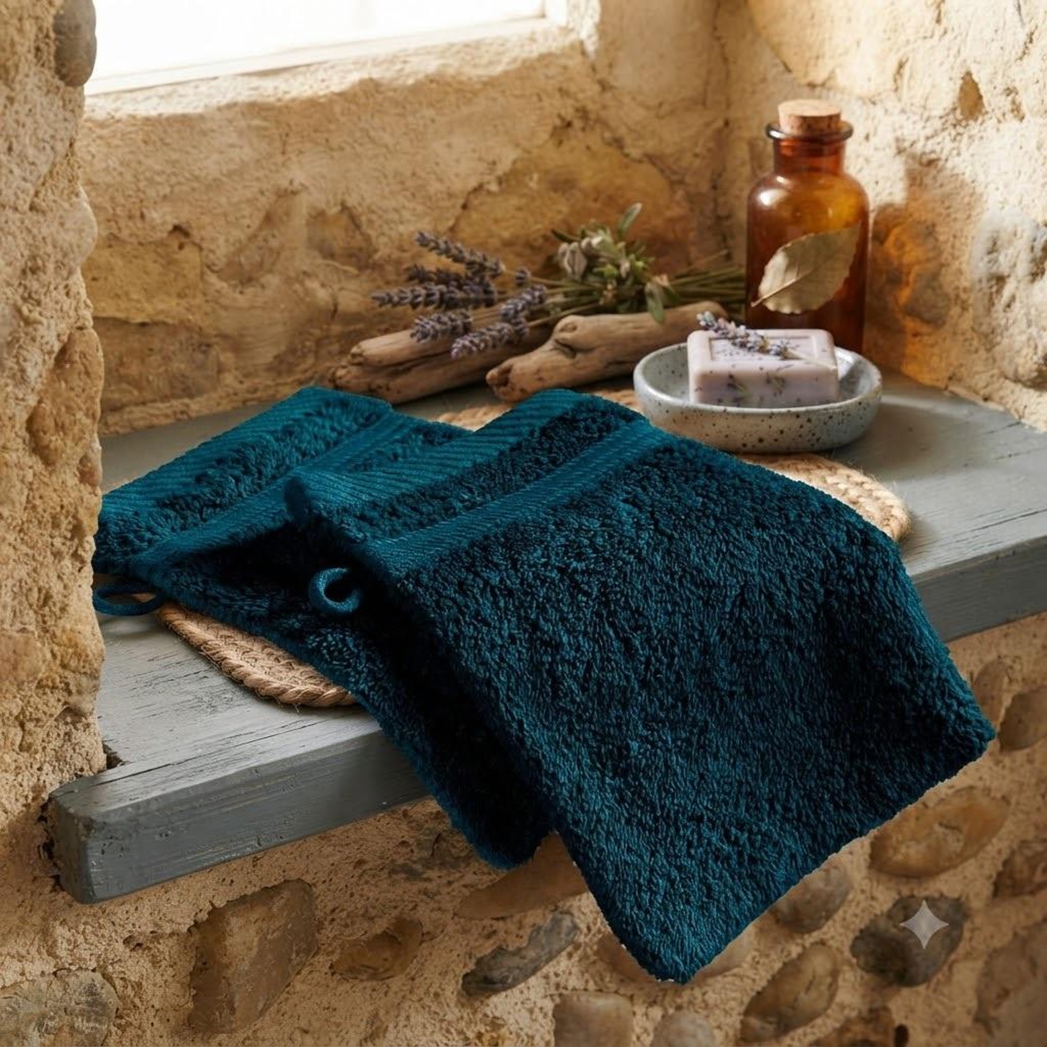 Voir la diapositive 2 : Eden Lot de 2 gants de toilette tendresse uni en coton
