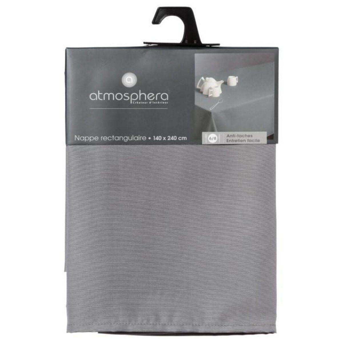 ATMOSPHERA Nappe Antitache  Unie  140x240cm Gris