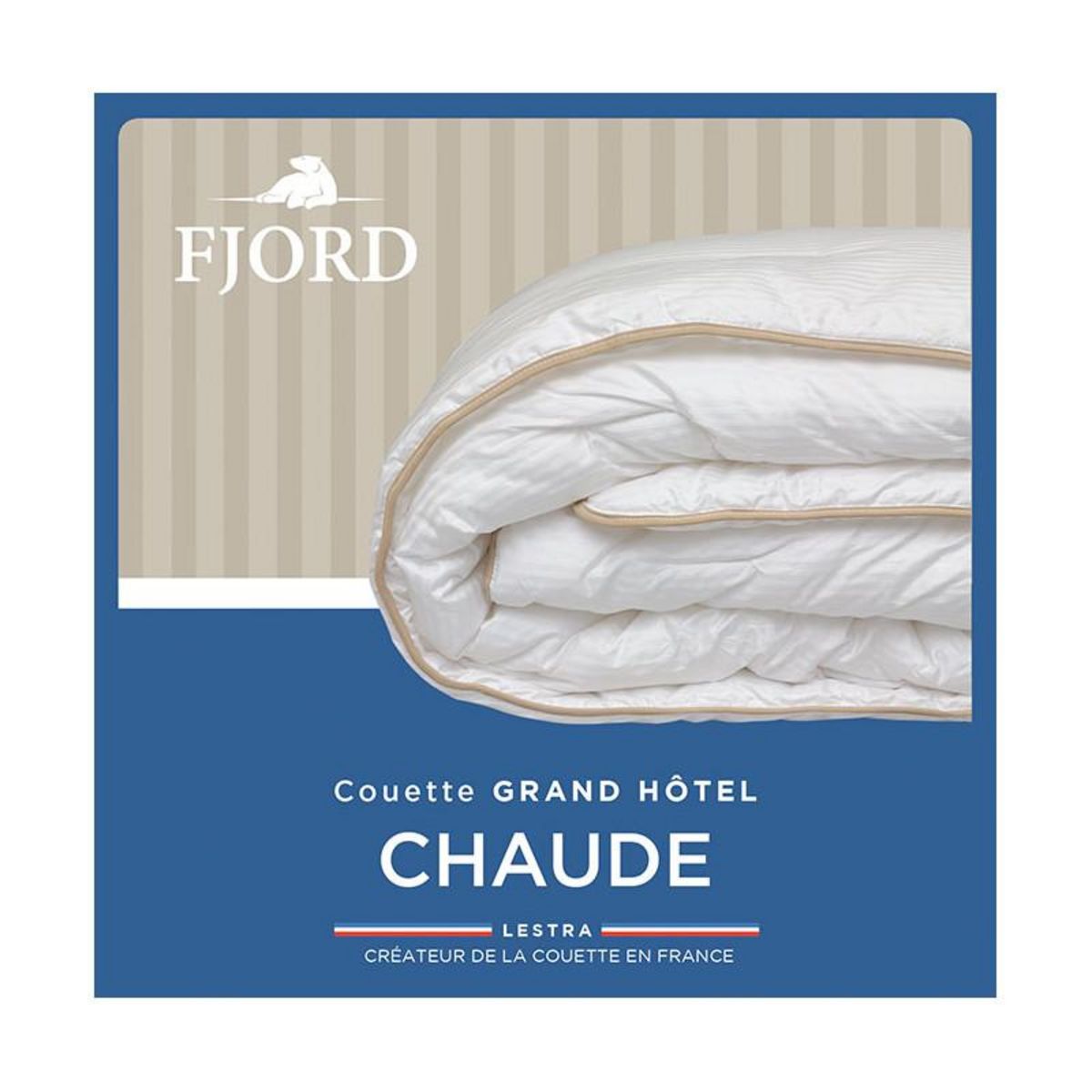 LESTRA Couette  Fjord Grand Hotel  Chaude Satin de coton rayé Lestra