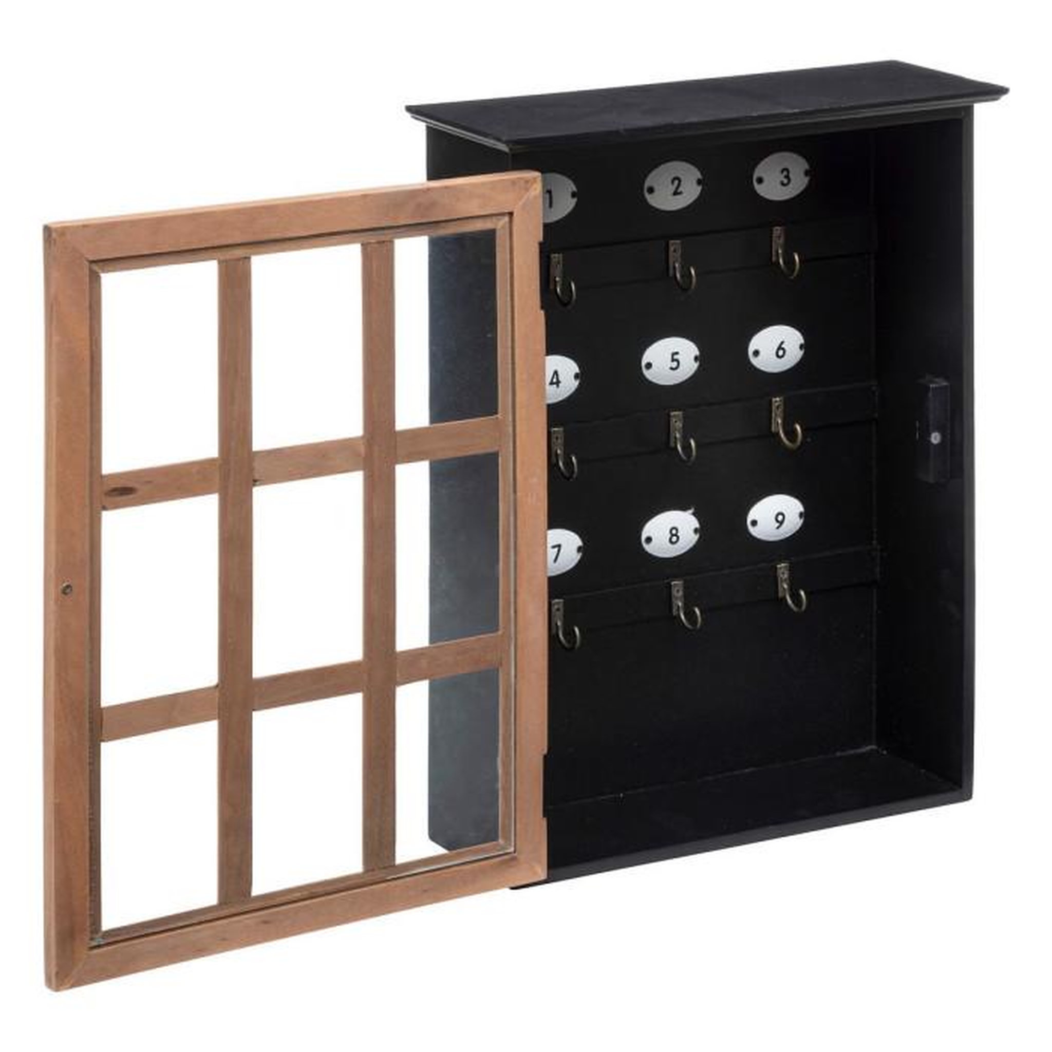 Voir la diapositive 2 : ATMOSPHERA Boîte à Clés en Bois  Milana  40cm Noir