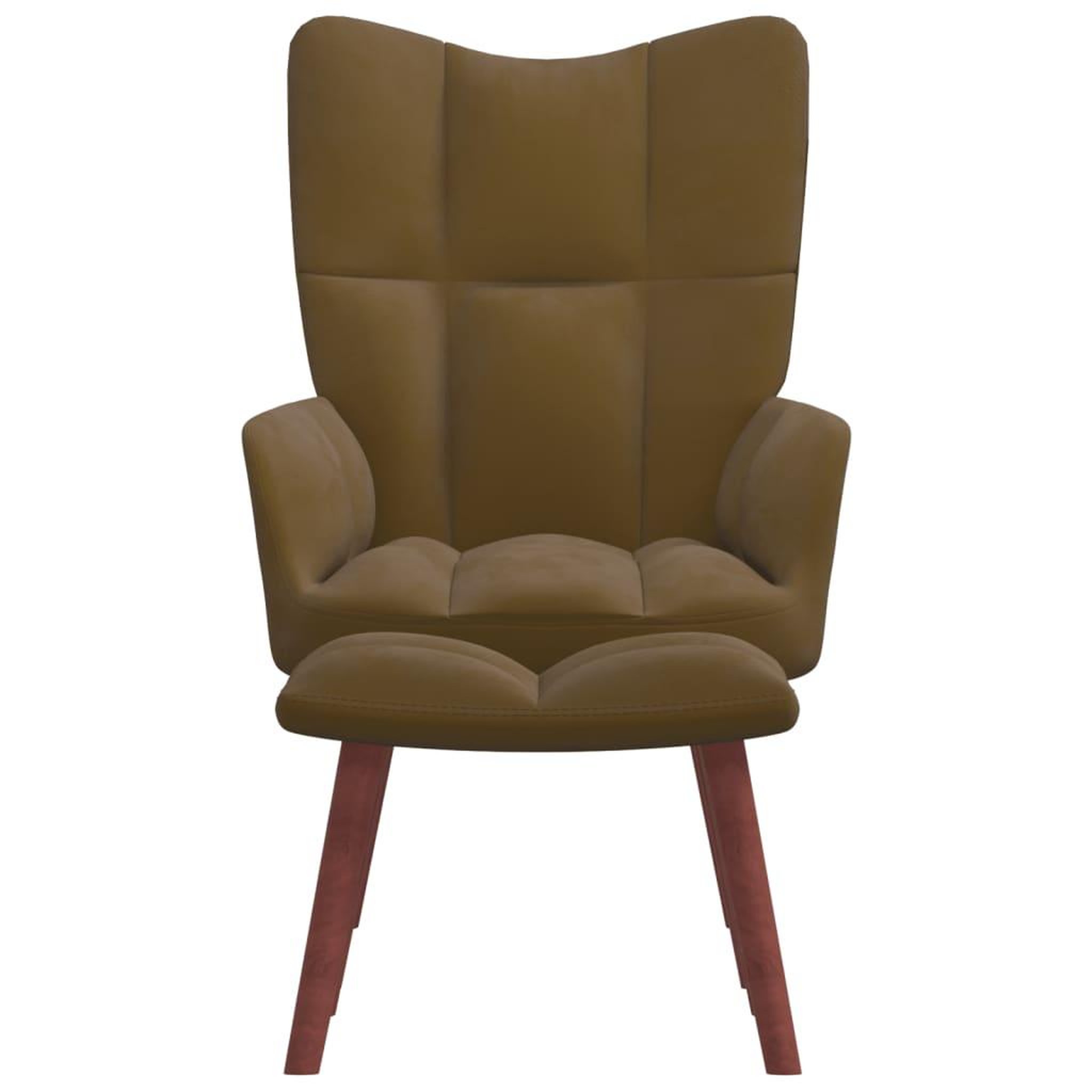 Voir la diapositive 2 : VIDAXL Chaise de relaxation avec repose-pied Marron Velours