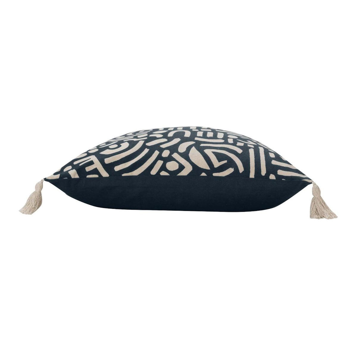 Paris Prix Coussin Déco Pompons  Lior  45x45cm Noir