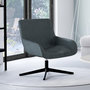 Voir la diapositive 2 : ID MARKET Fauteuil pivotant ALBUS en velours gris pieds noirs