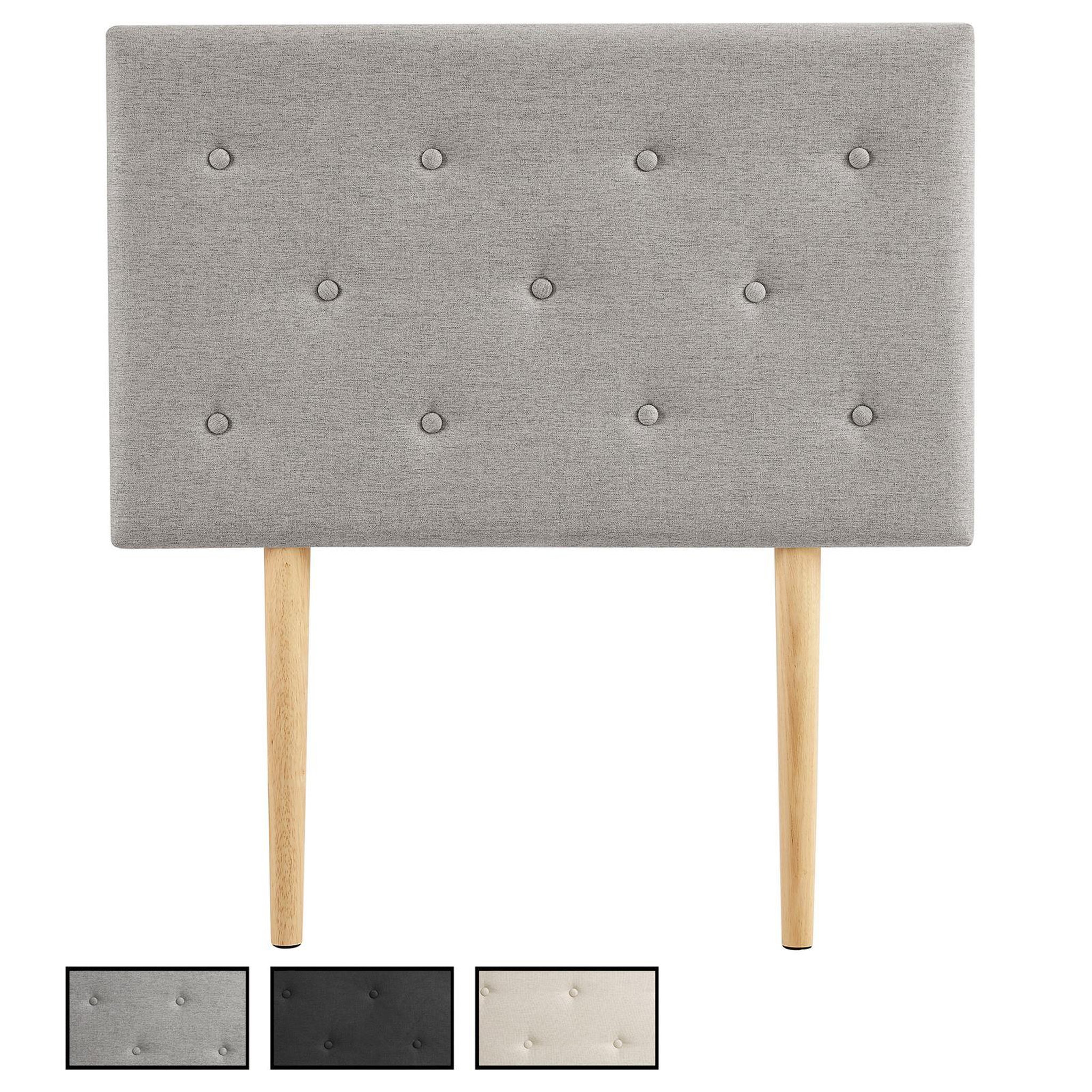 IDIMEX Tête de lit maveli 90 capitonnée sur pieds, en tissu. Coloris disponibles : Noir