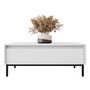 Voir la diapositive 4 : BEST MOBILIER Girona - table basse - blanc - 1 tiroir - 100 cm