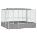 VIDAXL Cage a oiseaux Gris 302,5x324,5x211,5 cm Acier galvanise