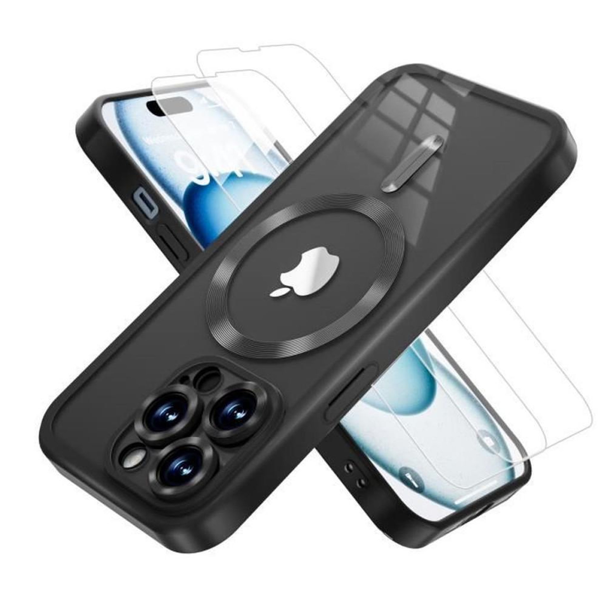 Coque bumper magnétique TPU de protection militaire pour iPhone 14 Pro Max