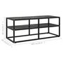 Voir la diapositive 6 : VIDAXL Meuble TV noir avec verre marbre noir 100x40x40 cm