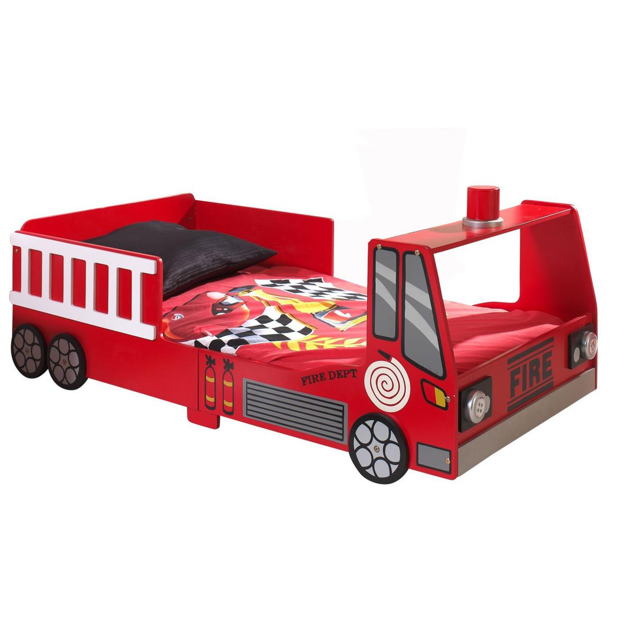 Paris Prix Pack - lit enfant & matelas  pompier  70x140cm rouge
