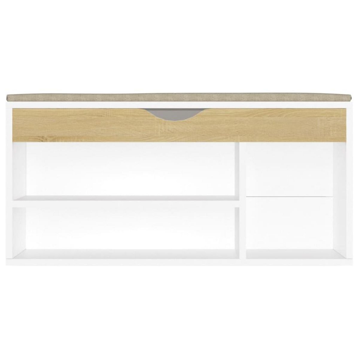 VIDAXL Banc a chaussures et coussin blanc chene sonoma bois ingenierie