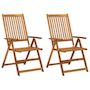 Voir la diapositive 2 : VIDAXL Chaises inclinables de jardin lot de 2 et coussins Bois acacia