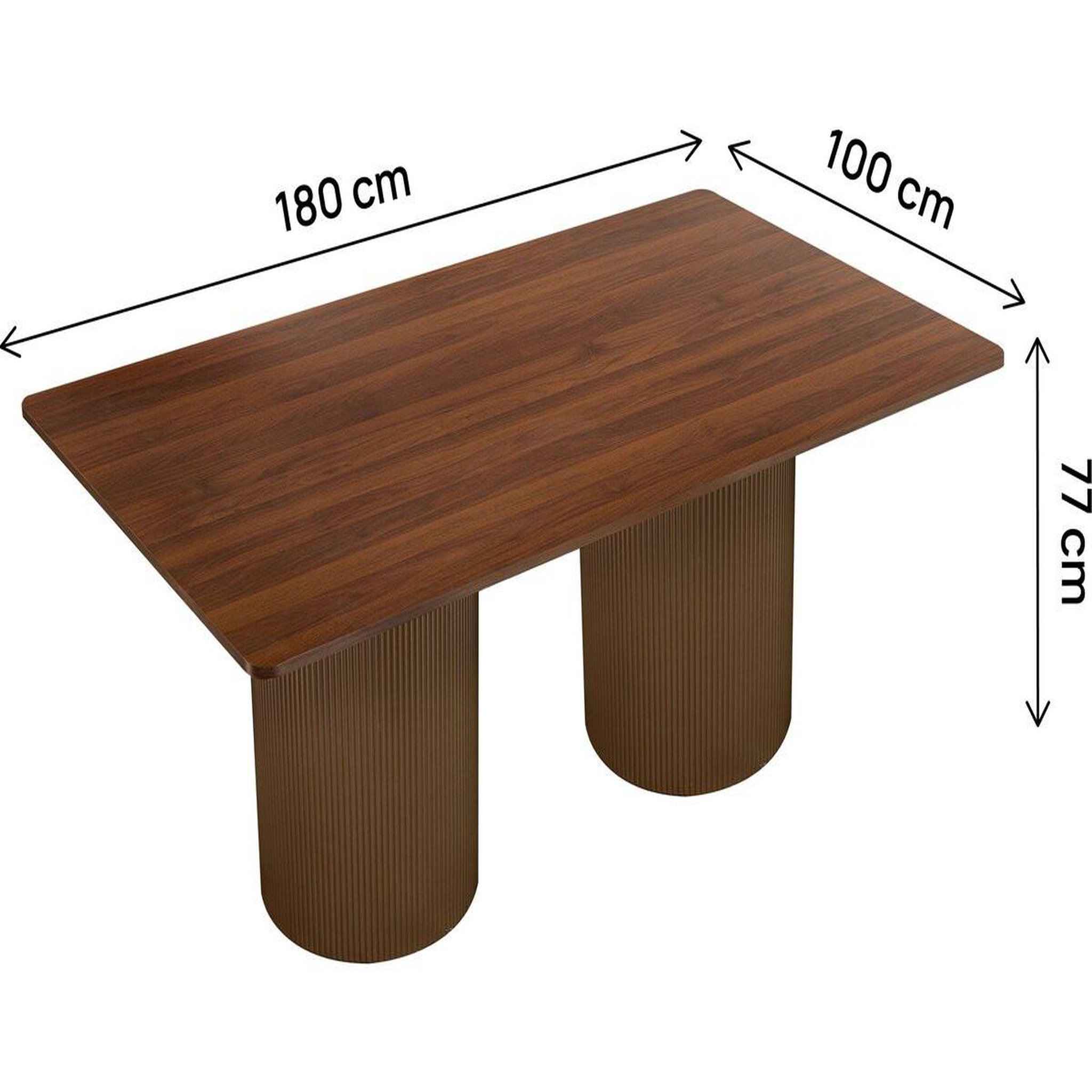 Voir la diapositive 3 : Habitat et Jardin Table à manger ovale en bois  zénith  - 180 cm - 8 places - marron