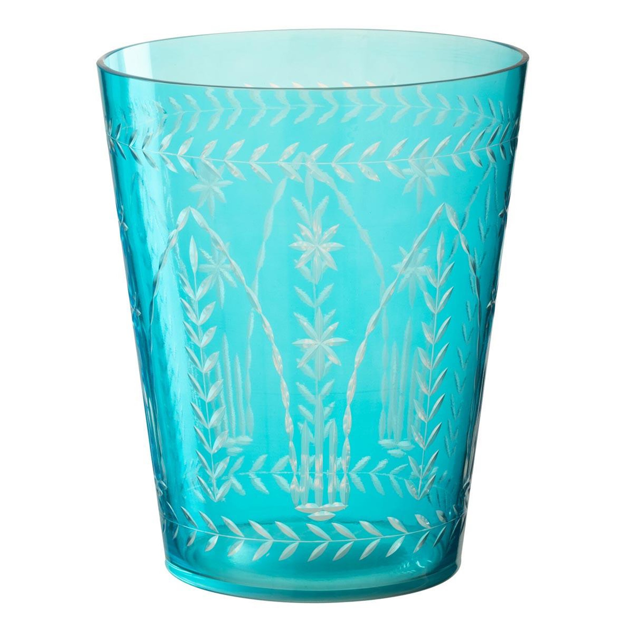 J-LINE Vase en verre  tarifa  23cm bleu azur