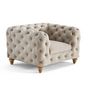 Voir la diapositive 5 : LISA DESIGN Walter - fauteuil chesterfield en velours - pieds bois