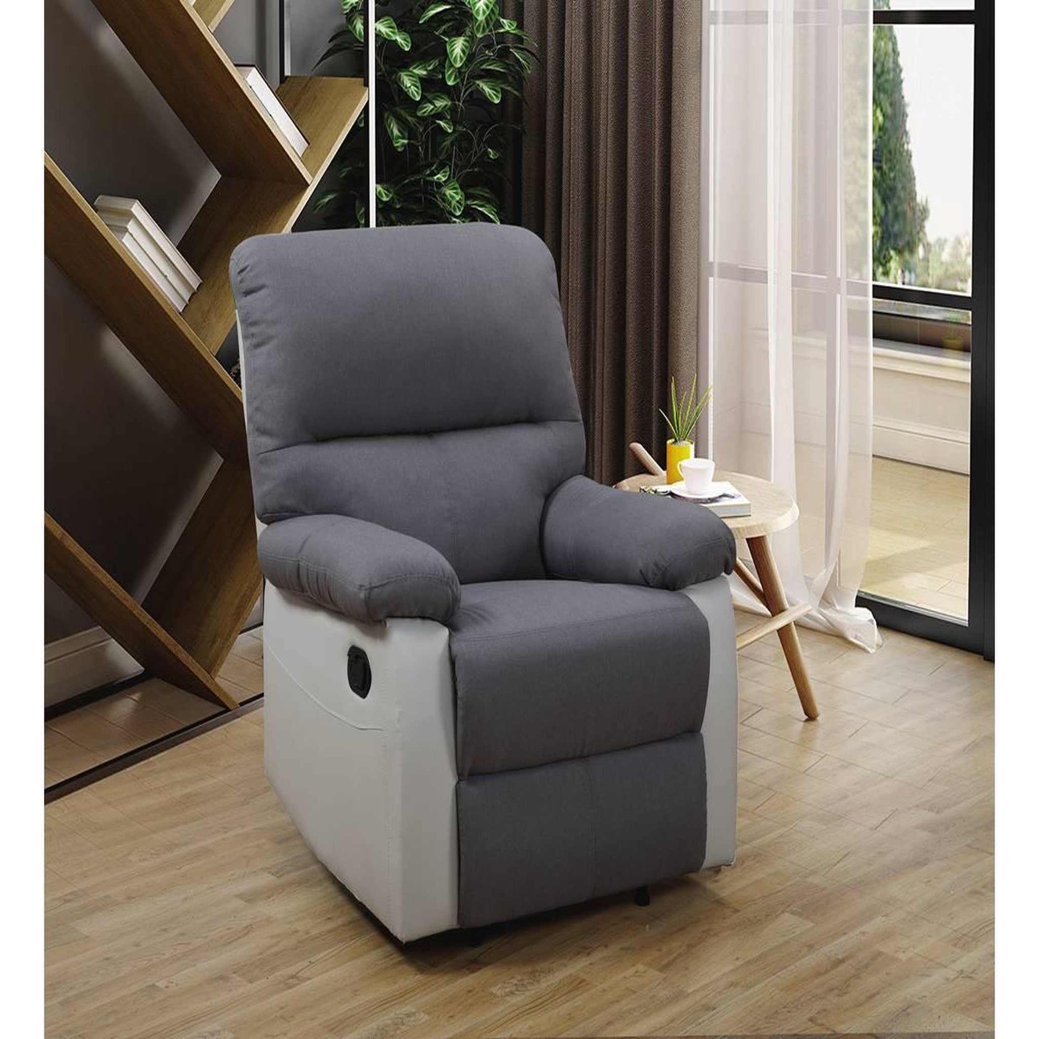 Voir la diapositive 2 : Habitat et Jardin Fauteuil relax  lincoln  - 90 x 89 x 103 cm - blanc/gris clair