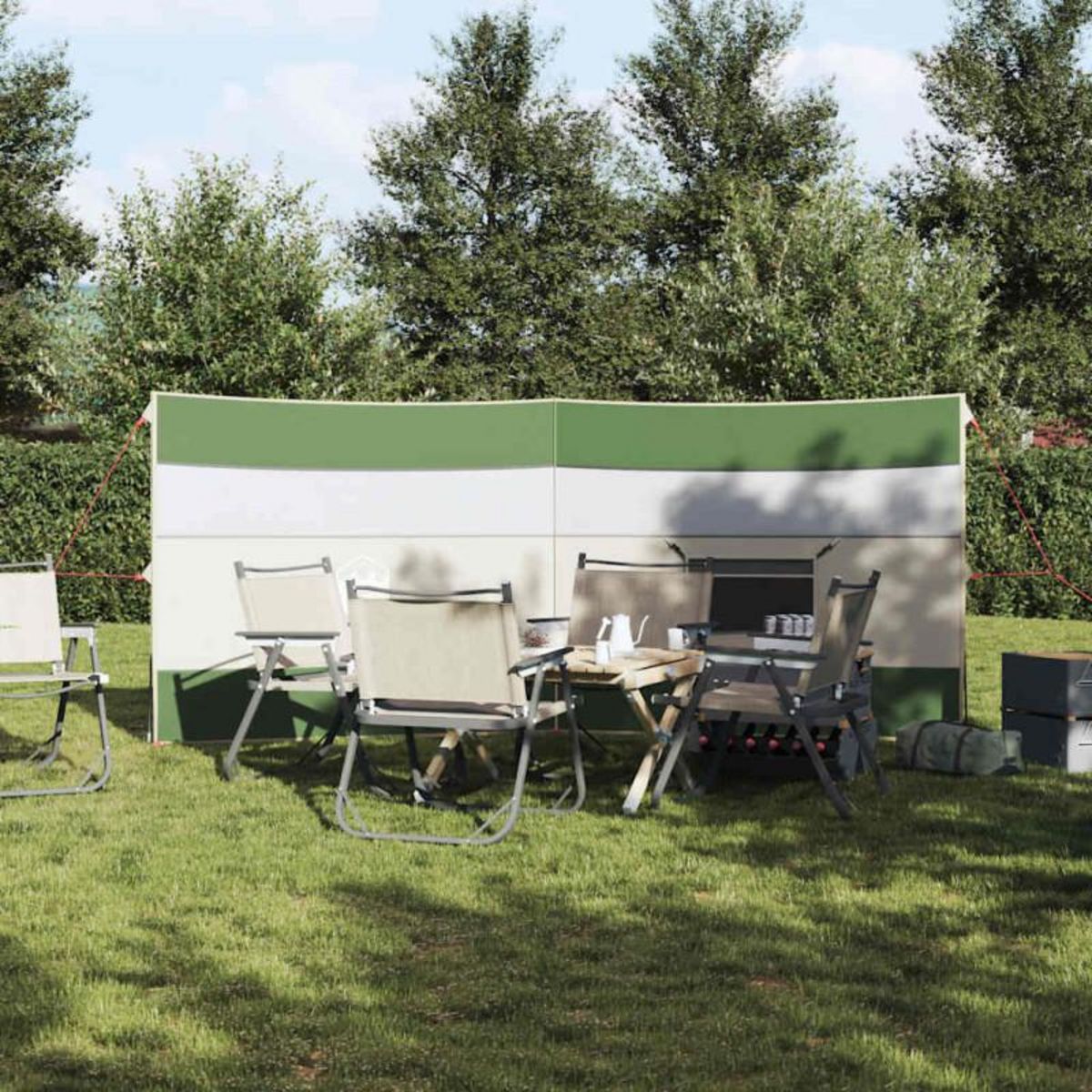 VIDAXL Brise vent de camping vert 340x130 cm imperméable