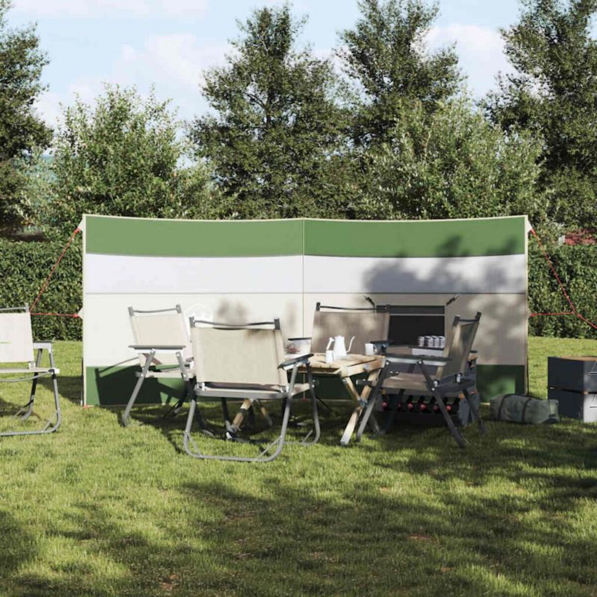 VIDAXL Brise vent de camping vert 340x130 cm imperméable