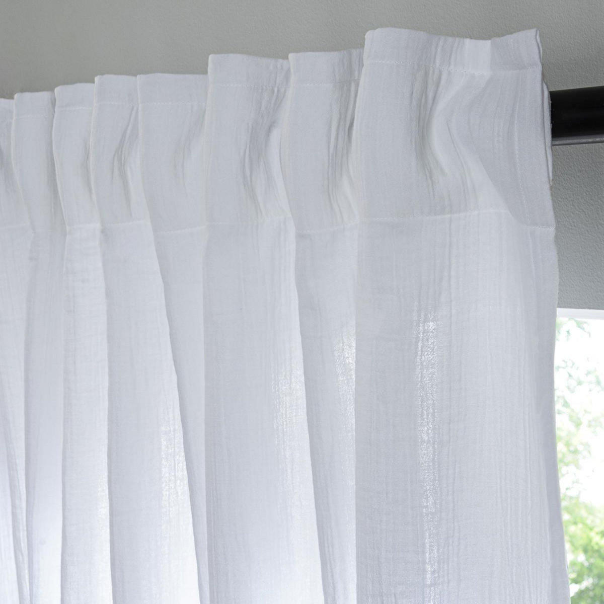FUTURE HOME Rideau uni en gaze de coton pattes cachées à l'unité 140x260cm