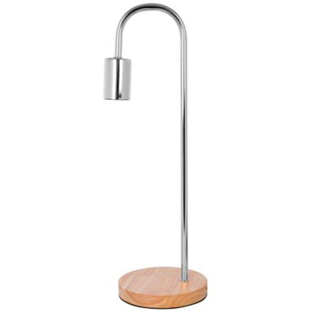 Paris Prix Lampe à Poser Bois & Métal  Vinara  47cm Argent